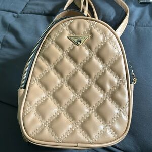 Like new Rampage camel color faux leather quilted mini backpack